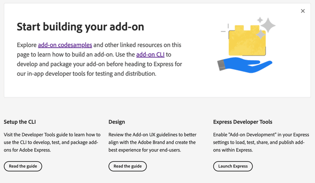 Quickstart for building Adobe Express Add-ons in React.js