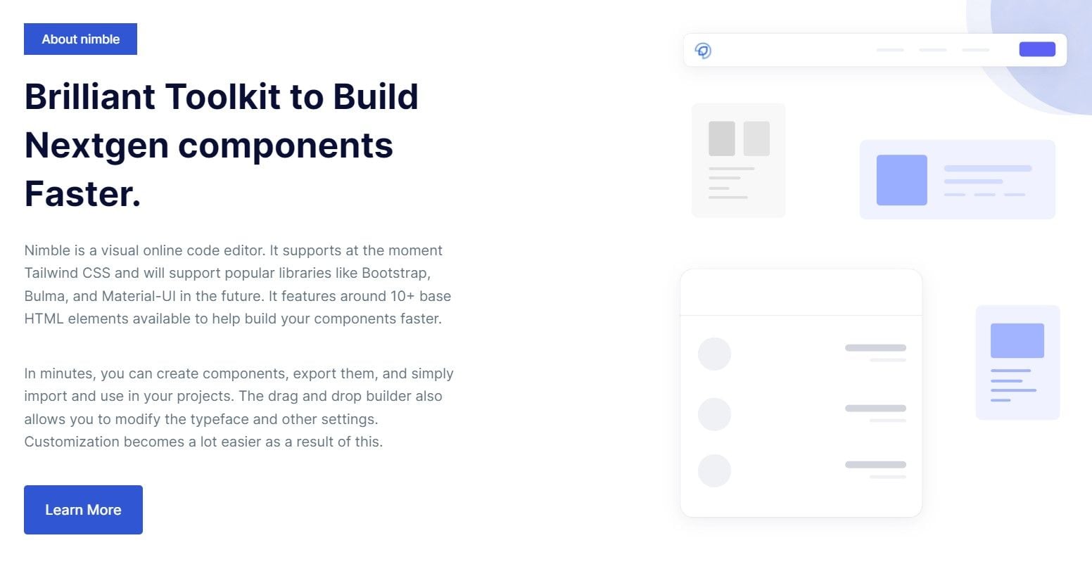 Nimble - Visual online code editor | Prototypr Toolbox