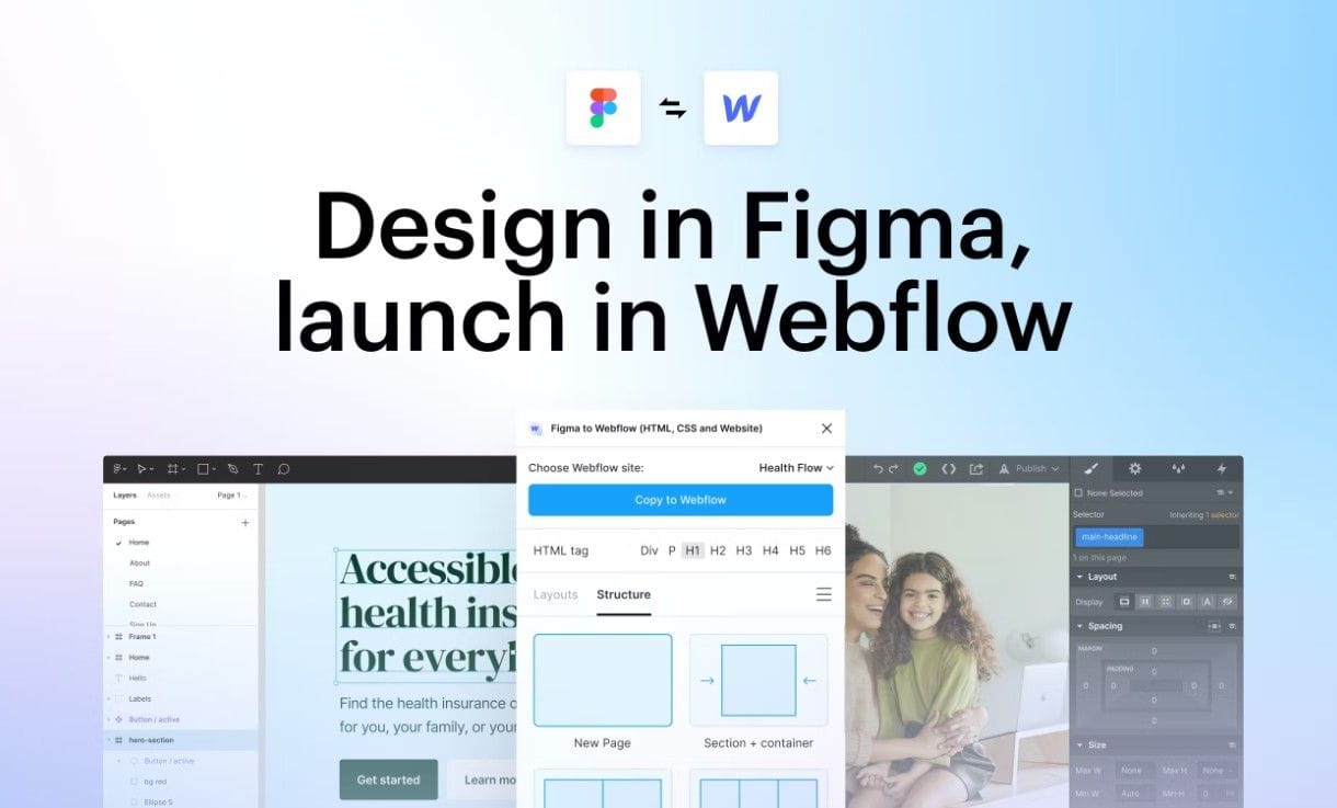 Figma to Webflow plugin - A simple design-to-code tool | Prototypr Toolbox