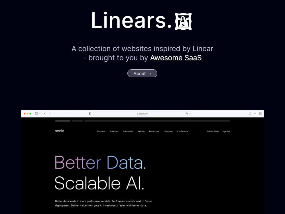 Linears - Collection of Linear inspired websites | Prototypr Toolbox
