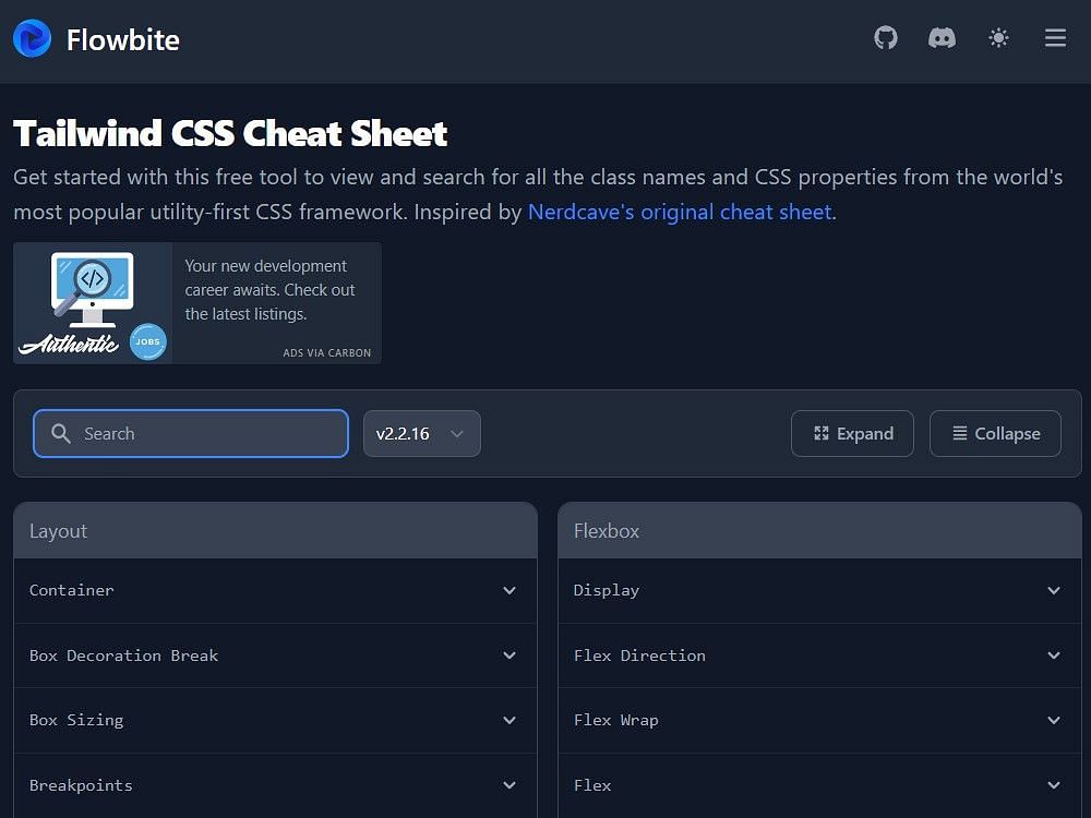 Tailwind CSS Cheat Sheet Flowbite