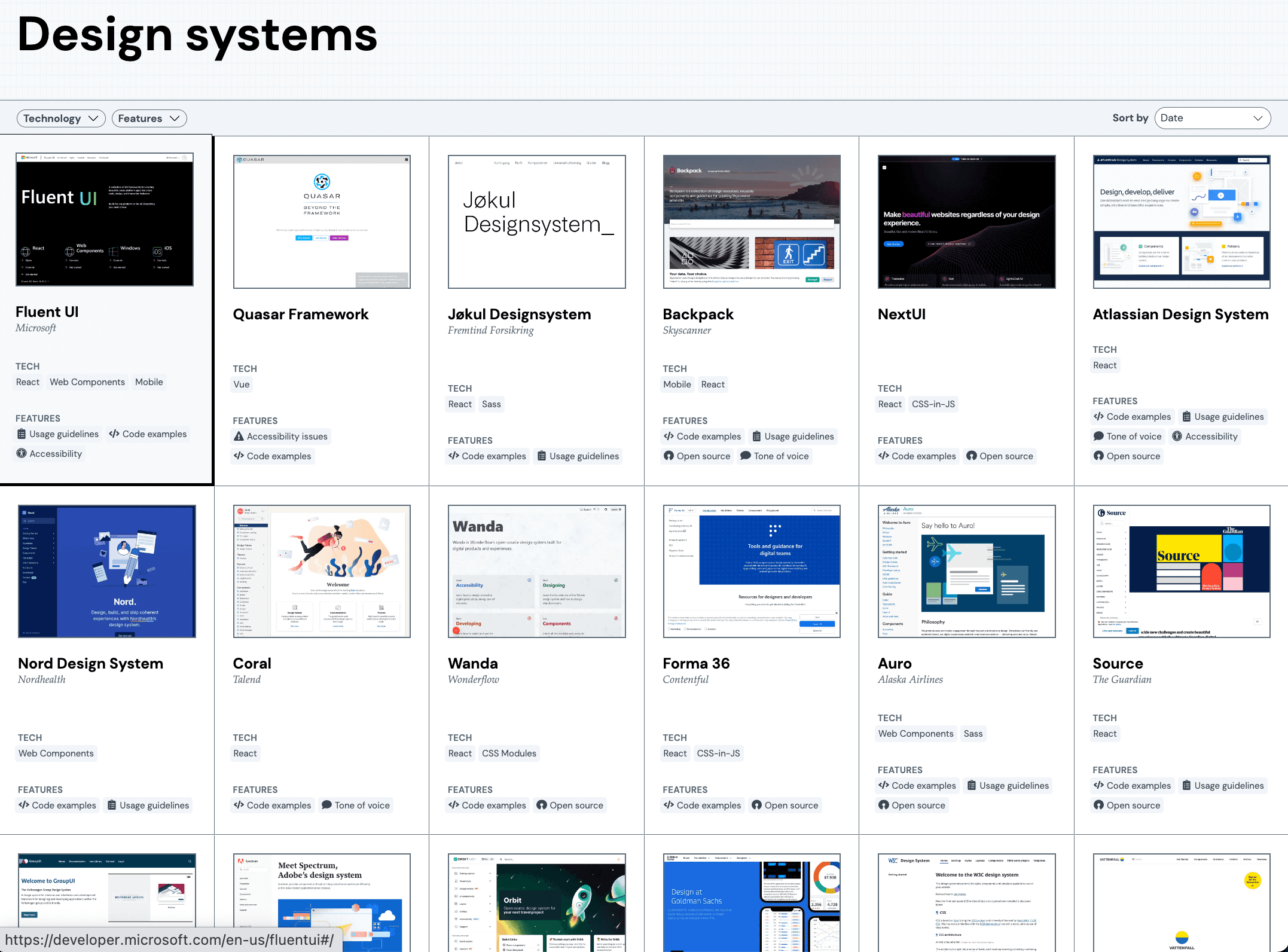 The Component Gallery – design systems and component reference list ...