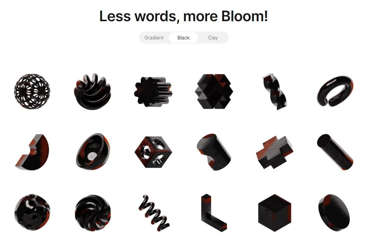 Bloom Objects - 450+ abstract 3D shapes in unique textures | Prototypr ...