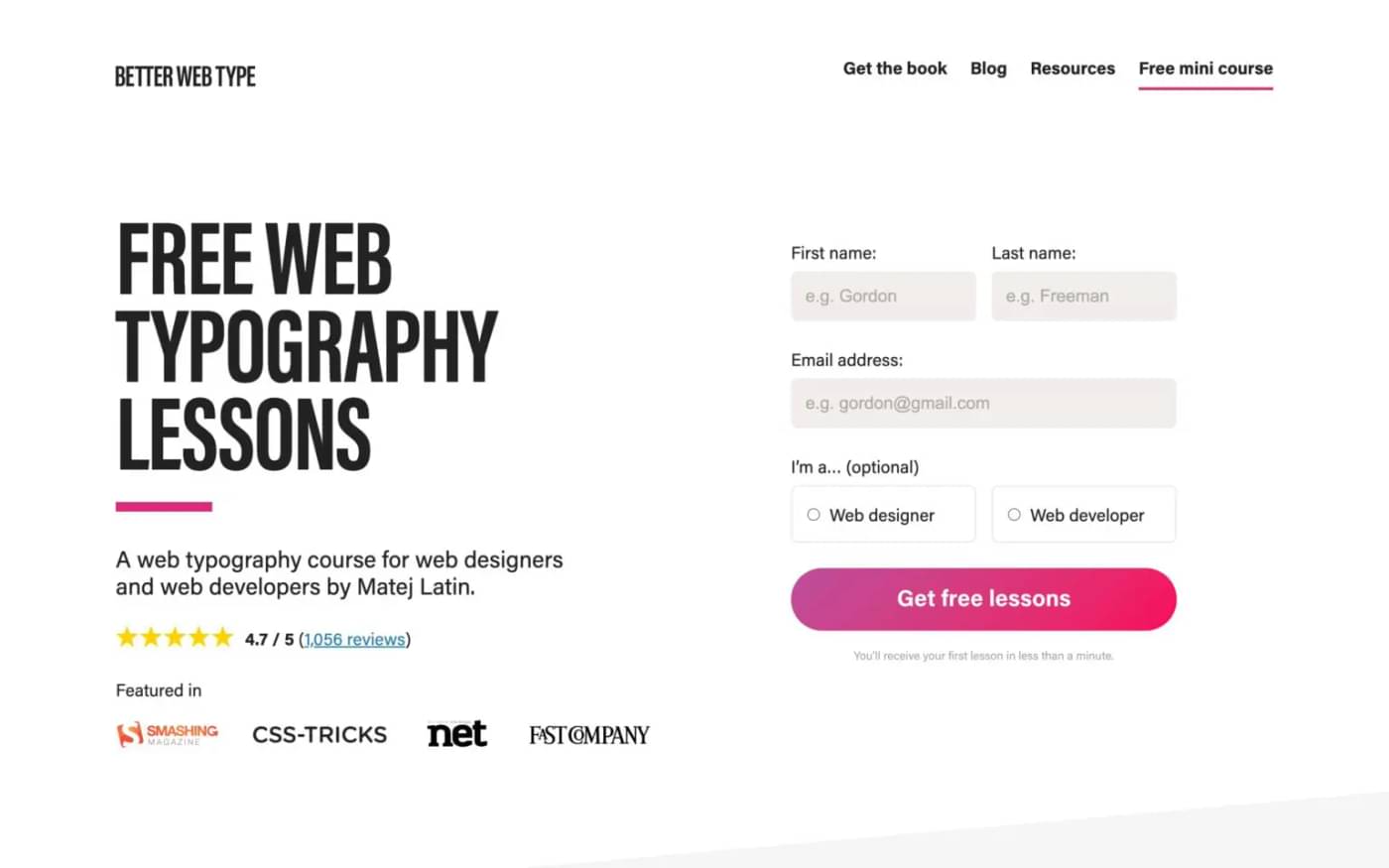 Huge type on the web