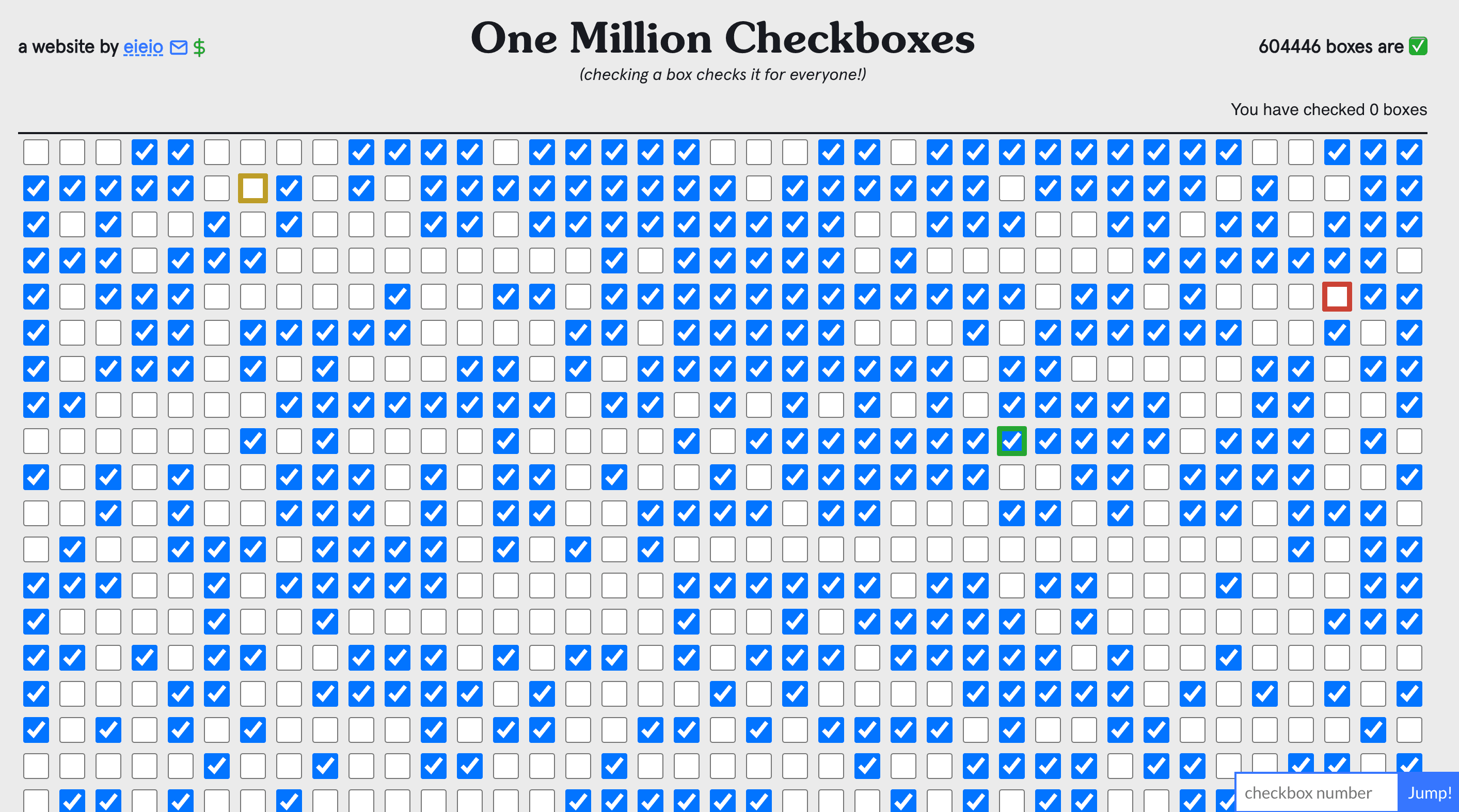featured image for One Million Checkboxes