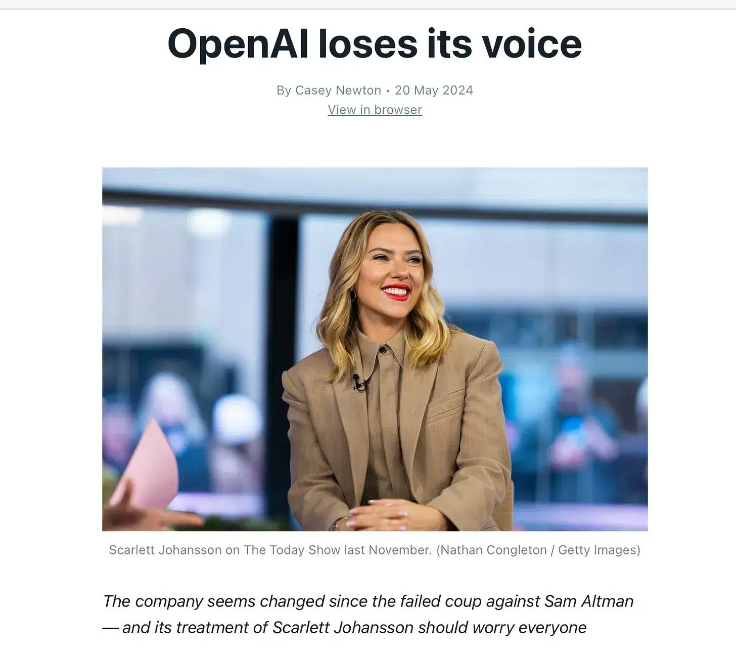 featured image for The OpenAI board was right (Scarlett Johansson)