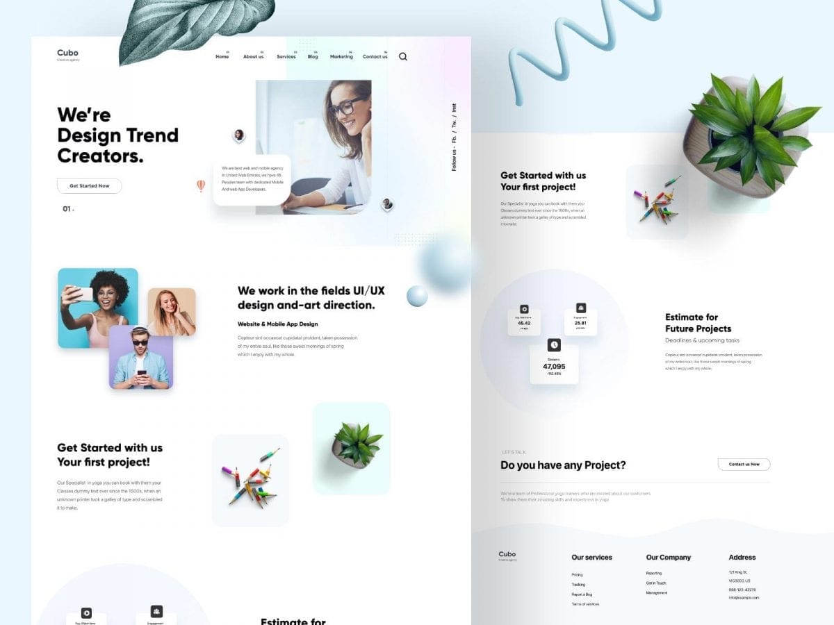 Cubo Landing page UX UI Design