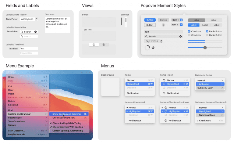 macOS 11 Big Sur UI Kit - The Most Detailed and Accurate Big Sur Library