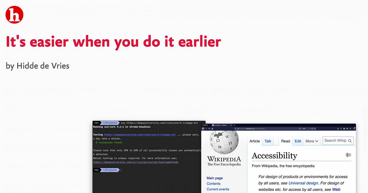 featured image for It’s easier when you do it earlier