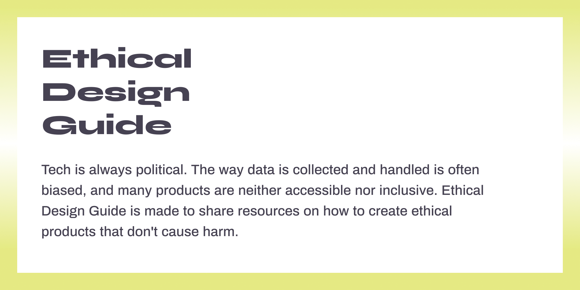 featured image for Ethical Design Guide
