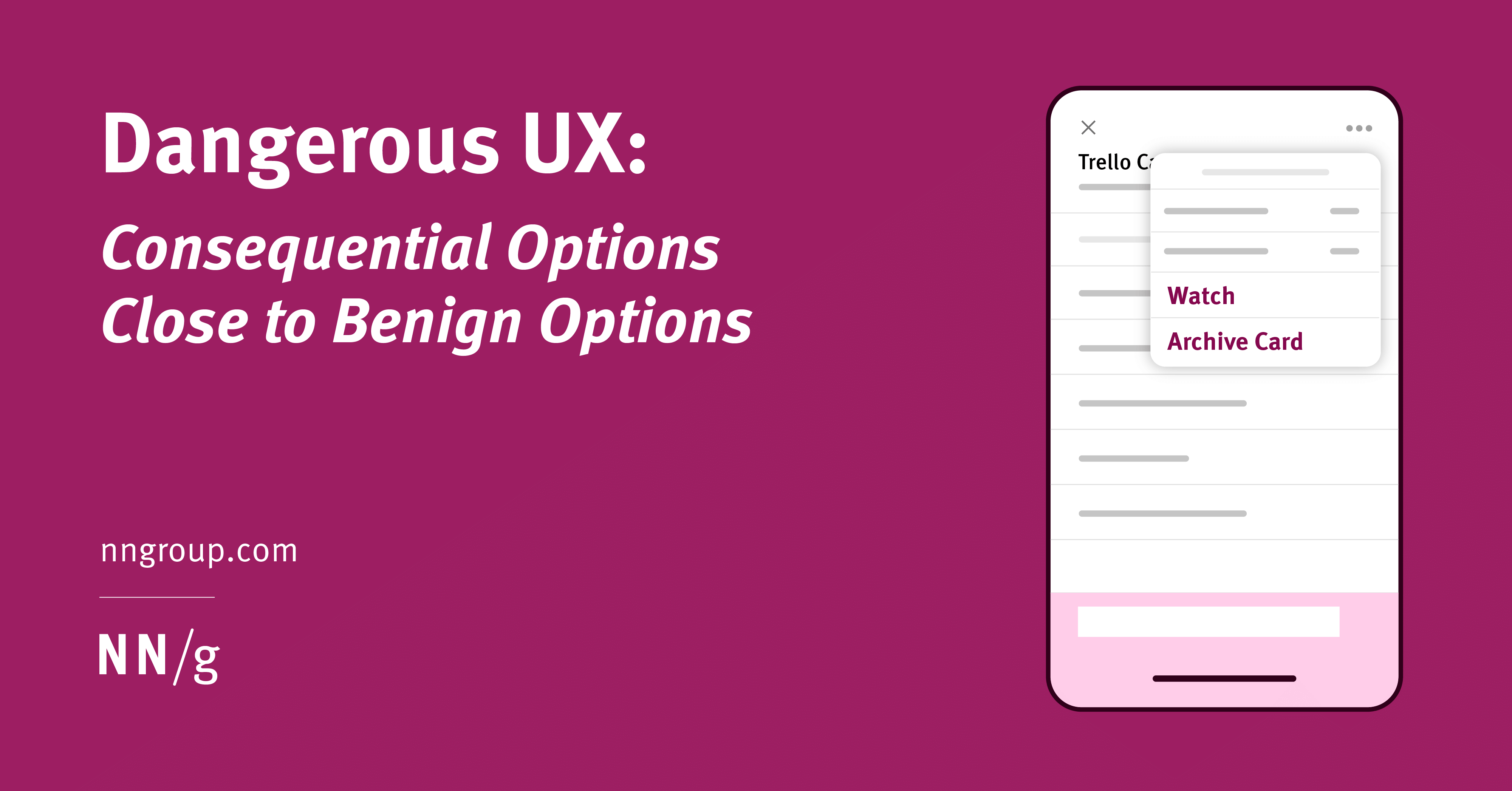 featured image for Dangerous UX: Consequential Options Close to Benign Options