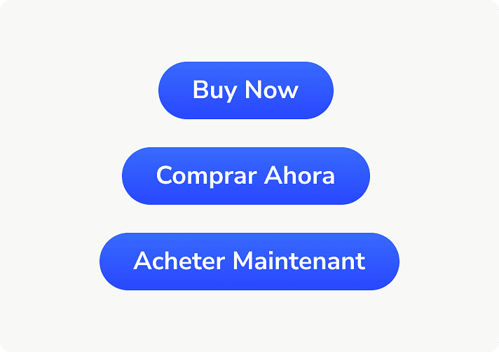 Button with 'Buy Now' text, in English, Spanish, and French